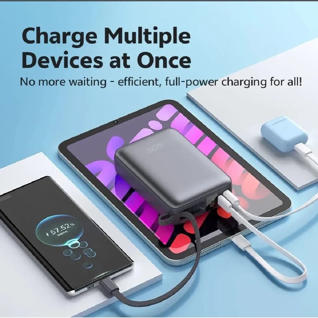 QCY Pulse PB20D 20000mAh Power Bank - 22.5W ফাস্ট চার্জিং