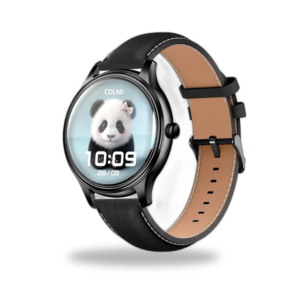 COLMI | L28 | Smart Watch | Bluetooth 5.0 | 220mAh Battery | Heart Rate Monitor, Waterproof, Touch Control | Stylish Silicon & Leather Strap | Smart Watch for Android iPhone