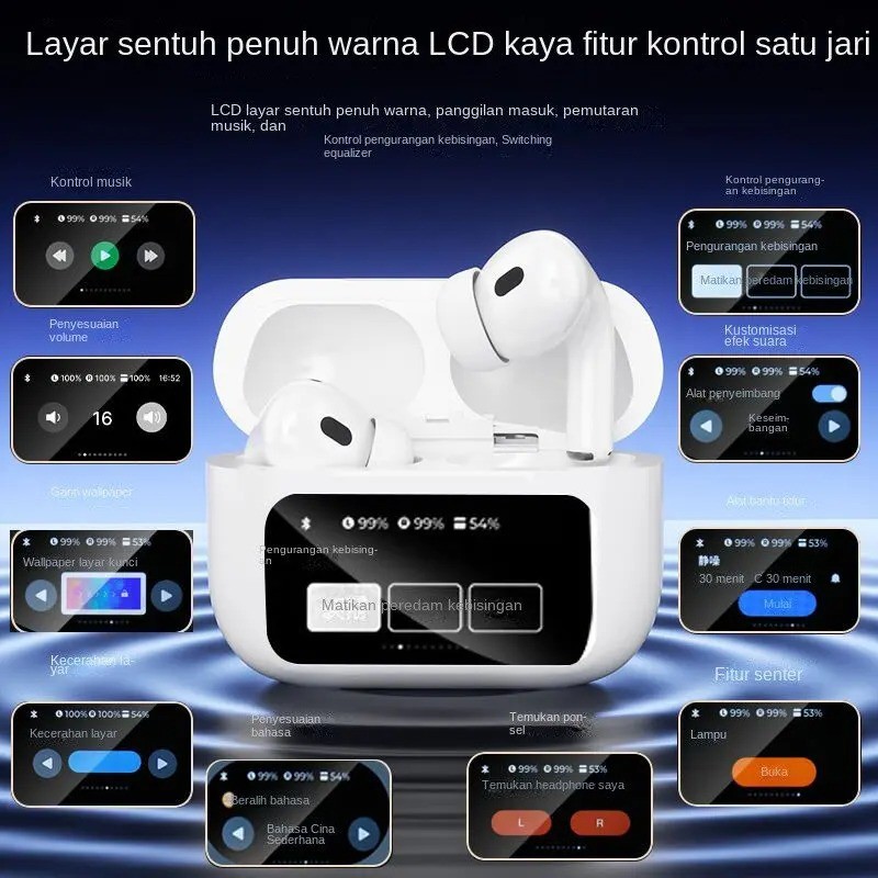 Touch Control Earbuds Color Screen Bluetooth Wireless-Ultra Long Battery Life আপনার মিউজিক এখন আপনার কন্ট্রোলে, ফোন ছাড়াই!